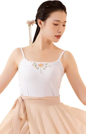 Angcoco Women's Traditional Embroideried Light Padded Strappy Tank Basic Camisole
