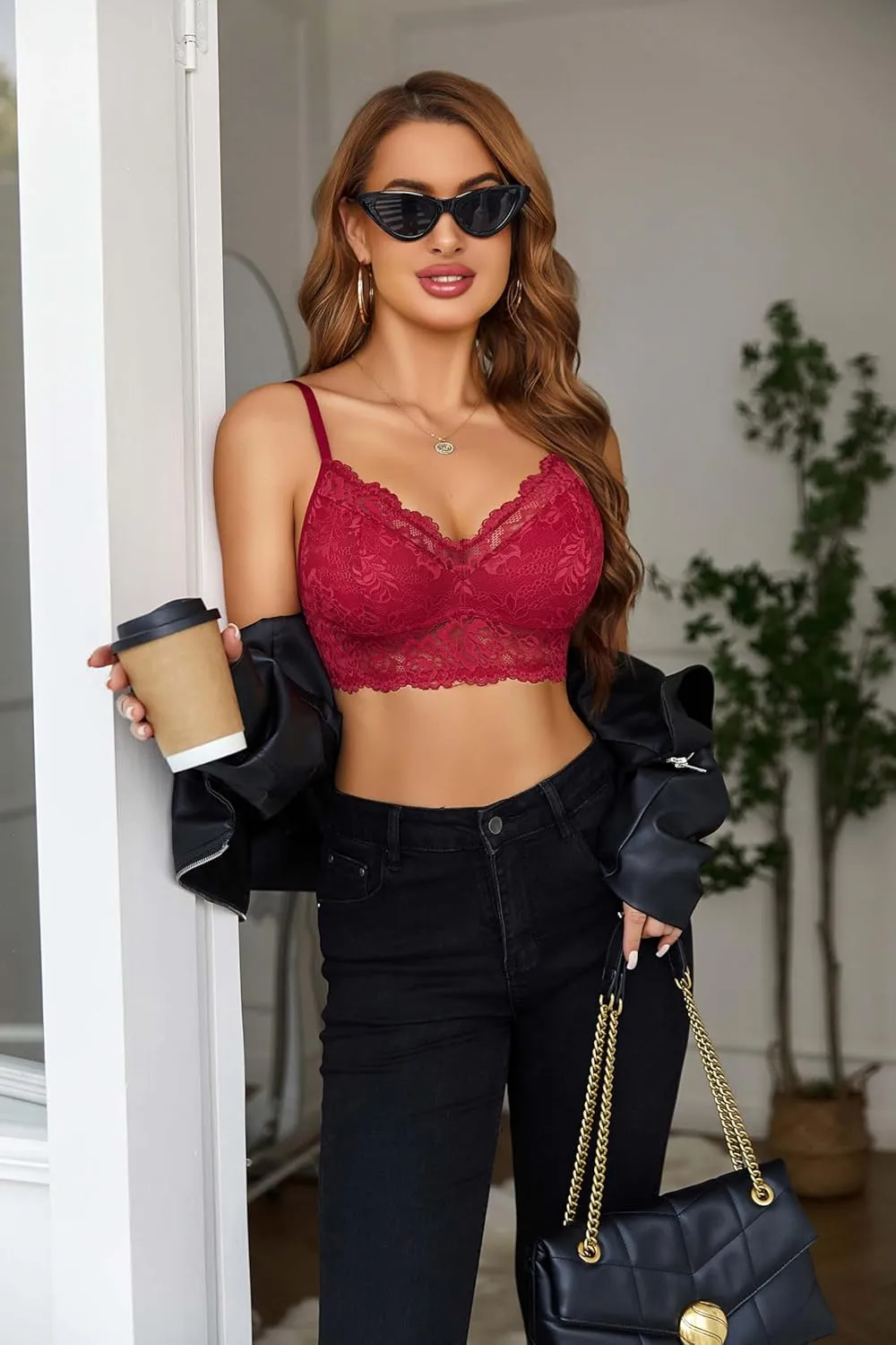 Avidlove Bralettes for Women Lace Camisole Y2K Tank Top Unpadded Wireless Double-Layered Lingerie