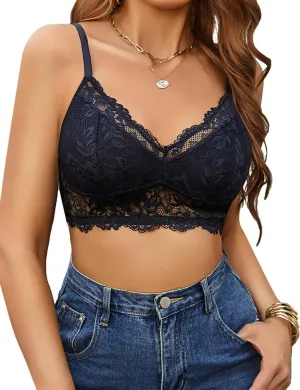 Avidlove Bralettes for Women Lace Camisole Y2K Tank Top Unpadded Wireless Double-Layered Lingerie