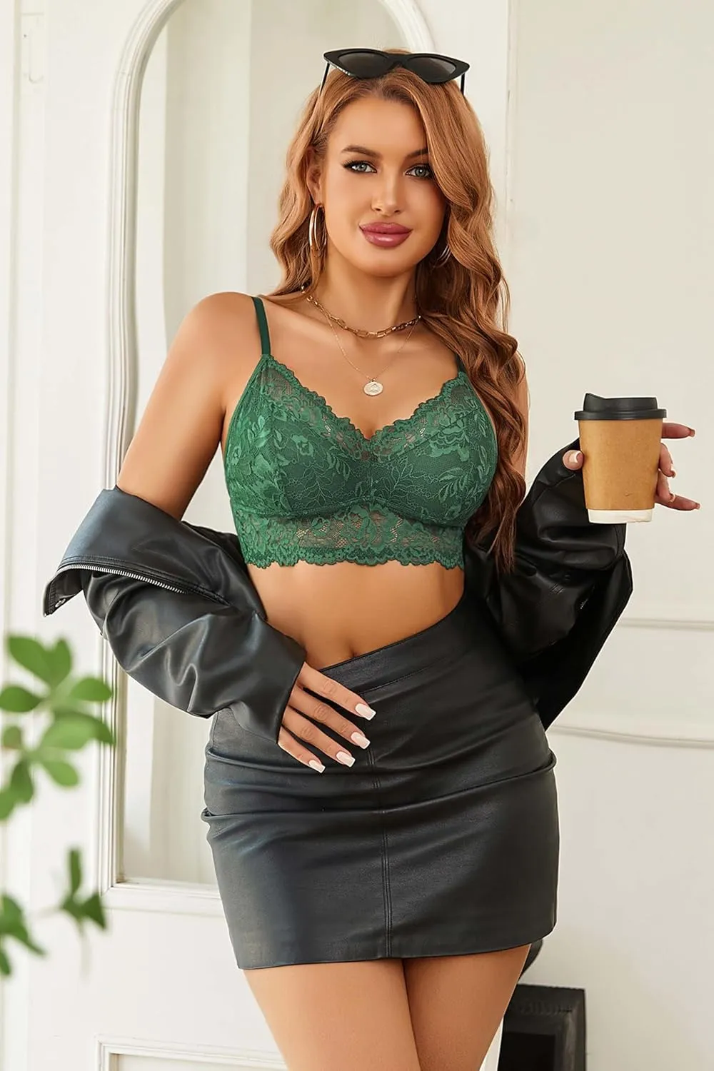 Avidlove Bralettes for Women Lace Camisole Y2K Tank Top Unpadded Wireless Double-Layered Lingerie