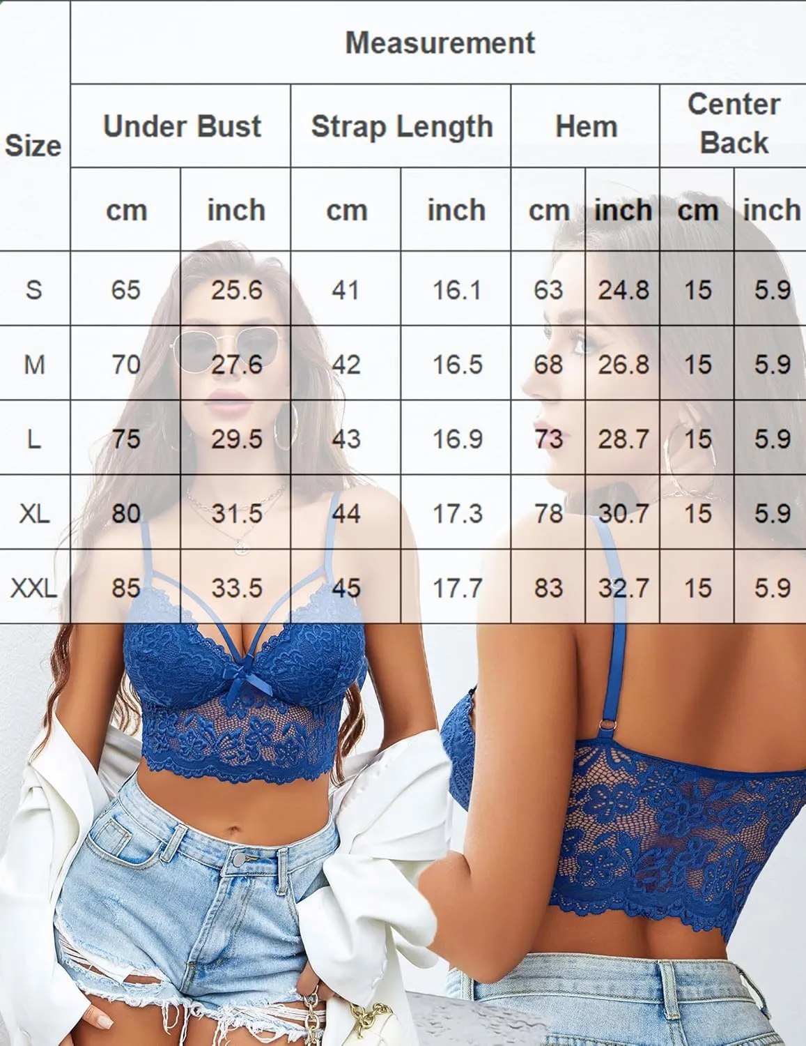 Avidlove Lace Bralette for Women Lingerie Spaghetti Adjustable Strap Tank Camisole Crop Top