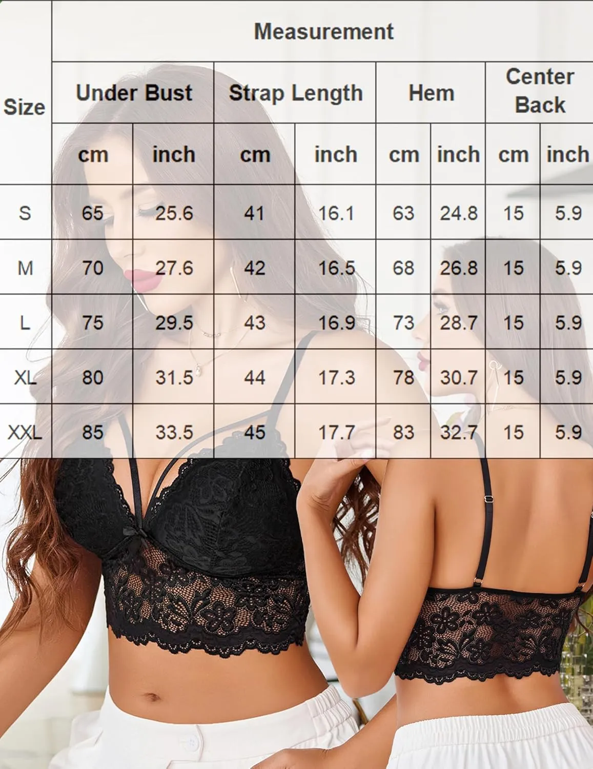 Avidlove Lace Bralette for Women Lingerie Spaghetti Adjustable Strap Tank Camisole Crop Top