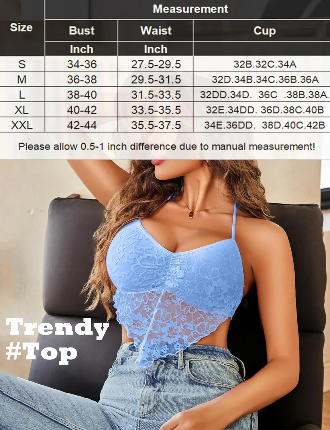 Avidlove Lace Tops for Women Sexy Crop Top Halter V Neck Cami Tank Y2K Camisoles 2025 Trendy