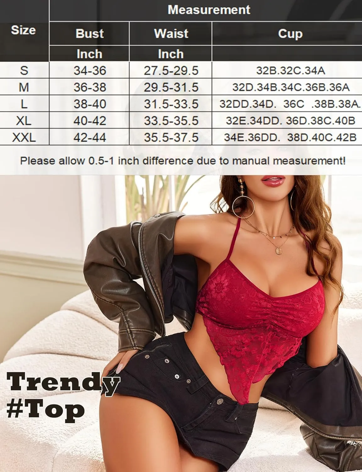 Avidlove Lace Tops for Women Sexy Crop Top Halter V Neck Cami Tank Y2K Camisoles 2025 Trendy