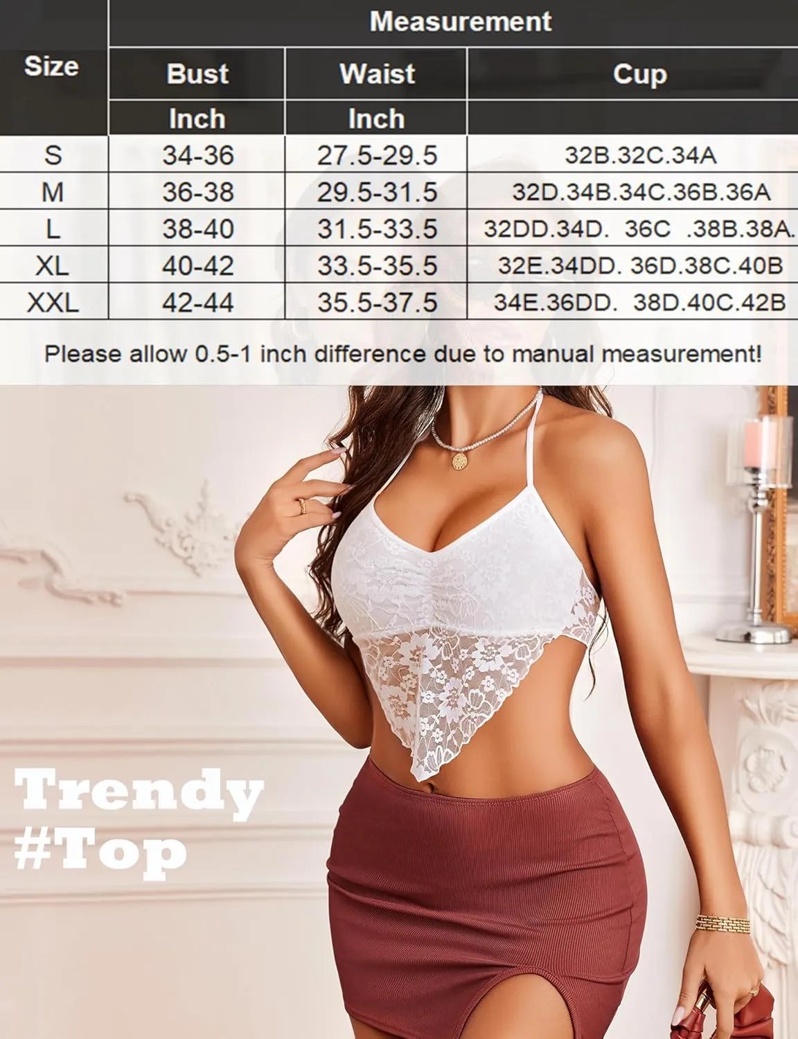 Avidlove Lace Tops for Women Sexy Crop Top Halter V Neck Cami Tank Y2K Camisoles 2025 Trendy