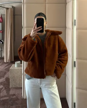 Burnt Orange Fur Jacket