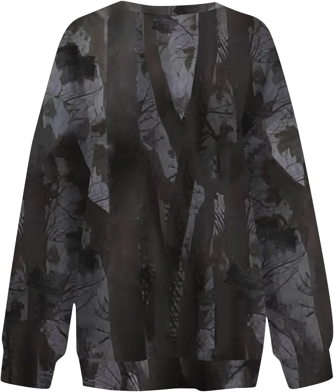 Camo Sweatshirt for Women Oversized Maple Leaf Print Sweatshirts Casual Long Sleeve Camo Crewneck Sweatshirt