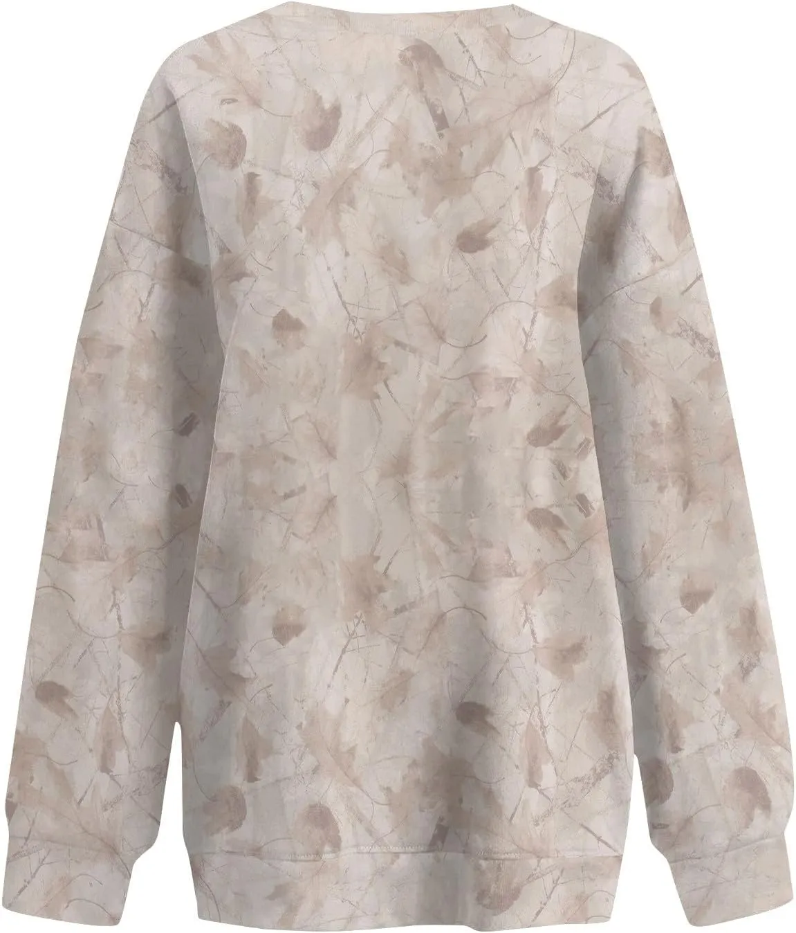 Camo Sweatshirt for Women Oversized Maple Leaf Print Sweatshirts Casual Long Sleeve Camo Crewneck Sweatshirt