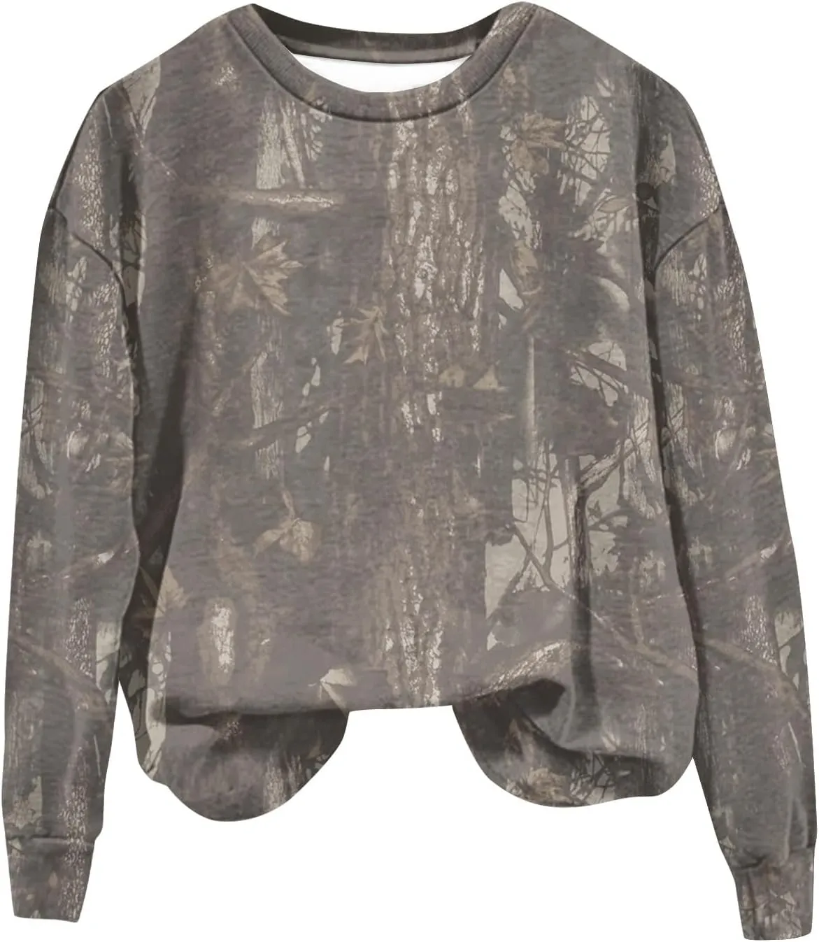 Camo Sweatshirts for Women Maplr Leaf Print Crewneck Sweatshirts Long Sleeve Oversized Pullover Fall Camo Sweater