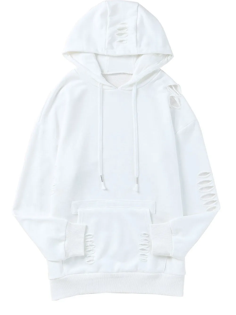 Casual Distressed Hoodie
