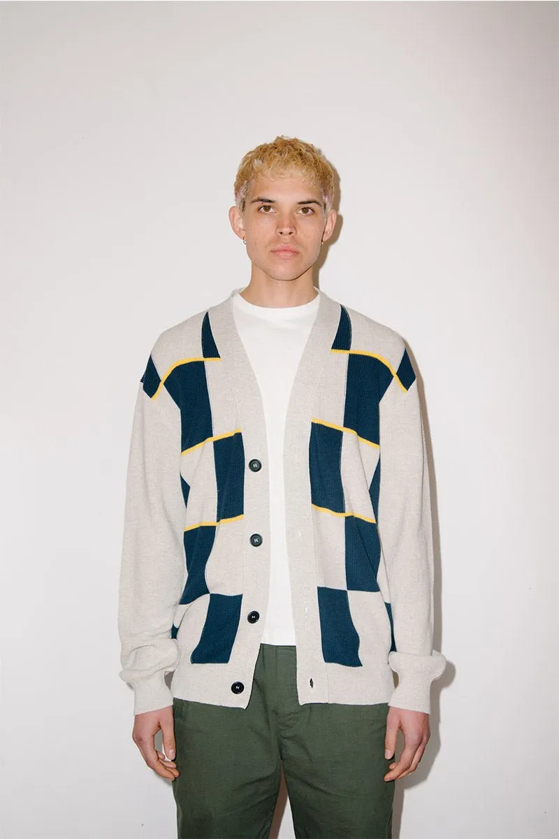 Check Cardi | Cream / Navy