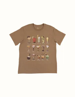Cocktail Menu Tee Brown