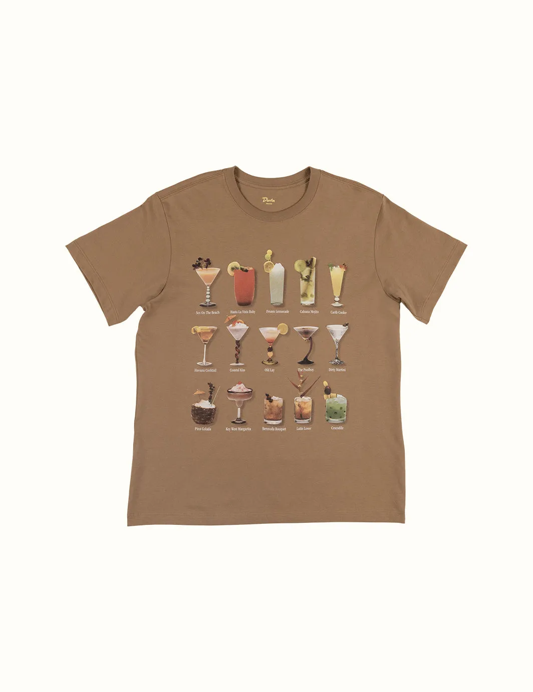 Cocktail Menu Tee Brown