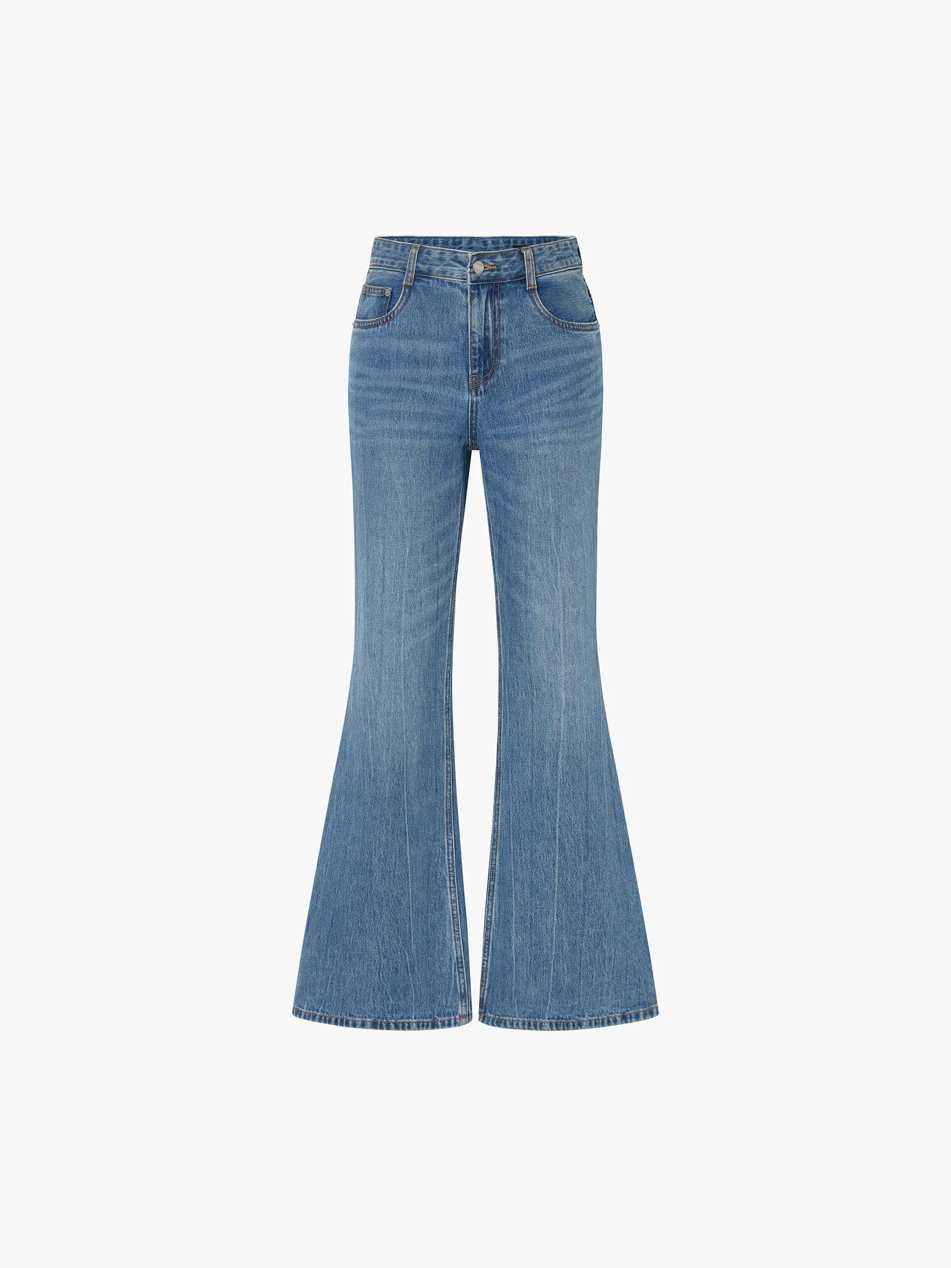 Cotton Flared Leg Jeans
