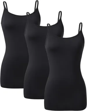 DAVID ARCHY Women's Cotton Camisole Tops Long Tank Top for Women 3 Pack