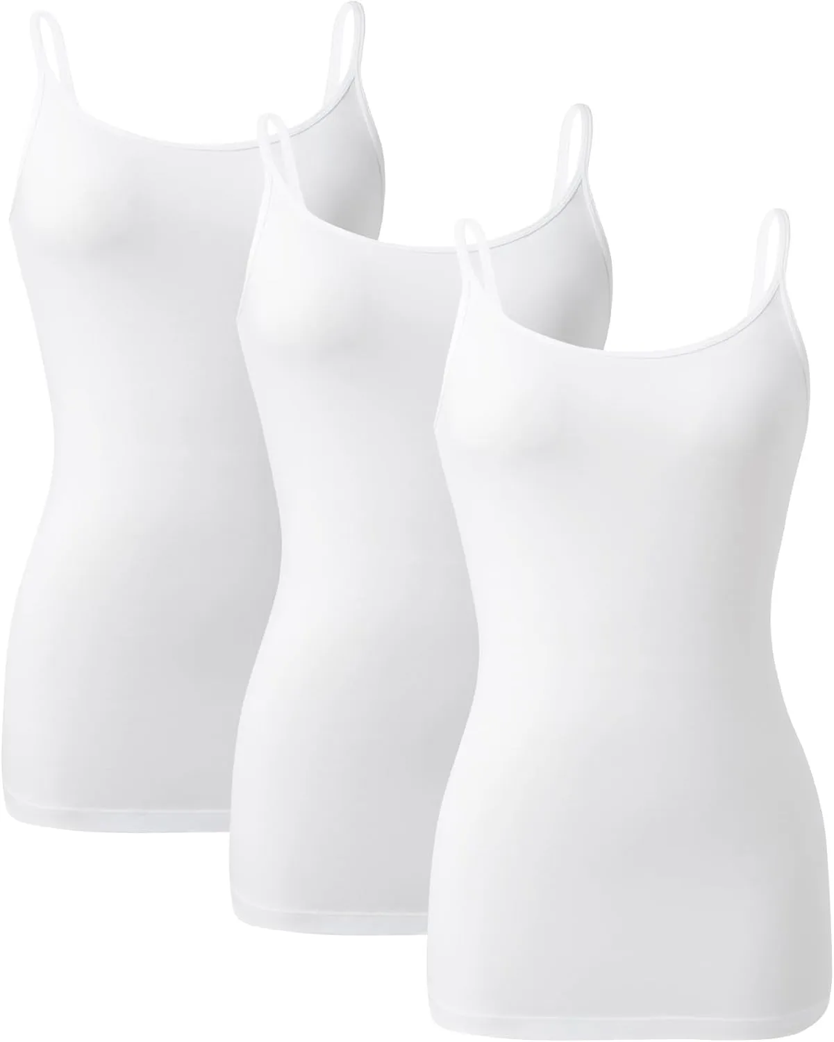 DAVID ARCHY Women's Cotton Camisole Tops Long Tank Top for Women 3 Pack