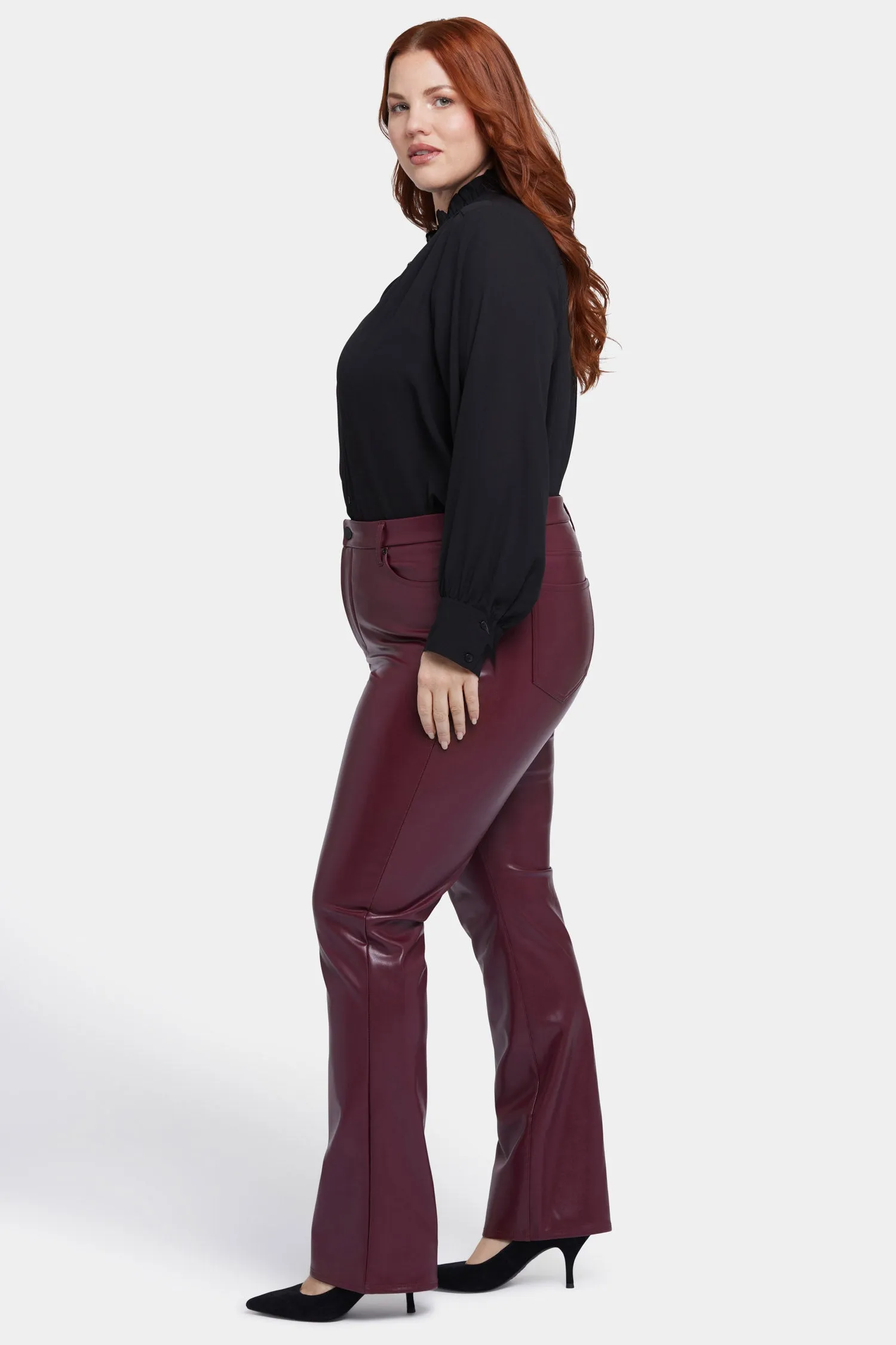Faux Leather Marilyn Straight Pants In Plus Size - Tavern