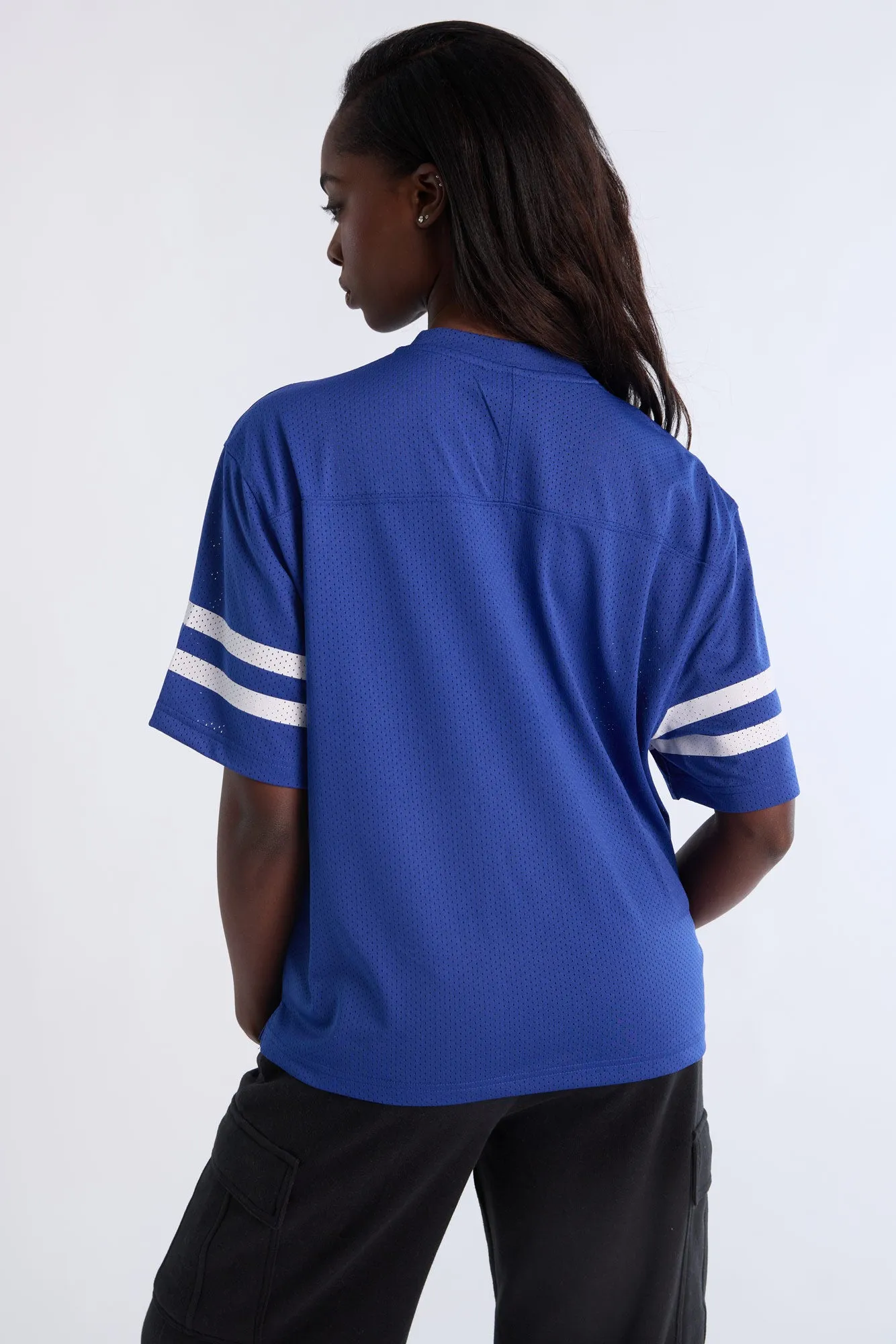 Graphic Short Sleeve V-Neck Mesh Jersey