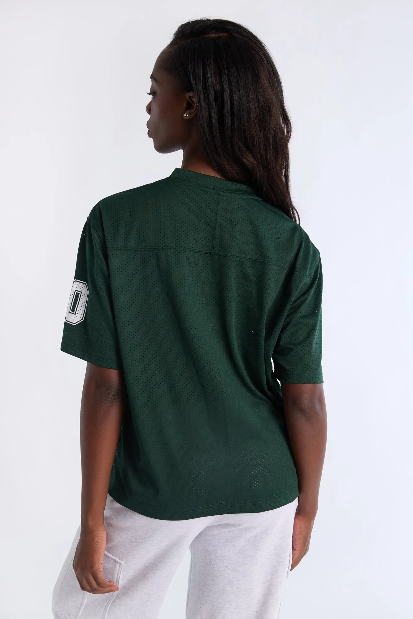 Graphic Short Sleeve V-Neck Mesh Jersey