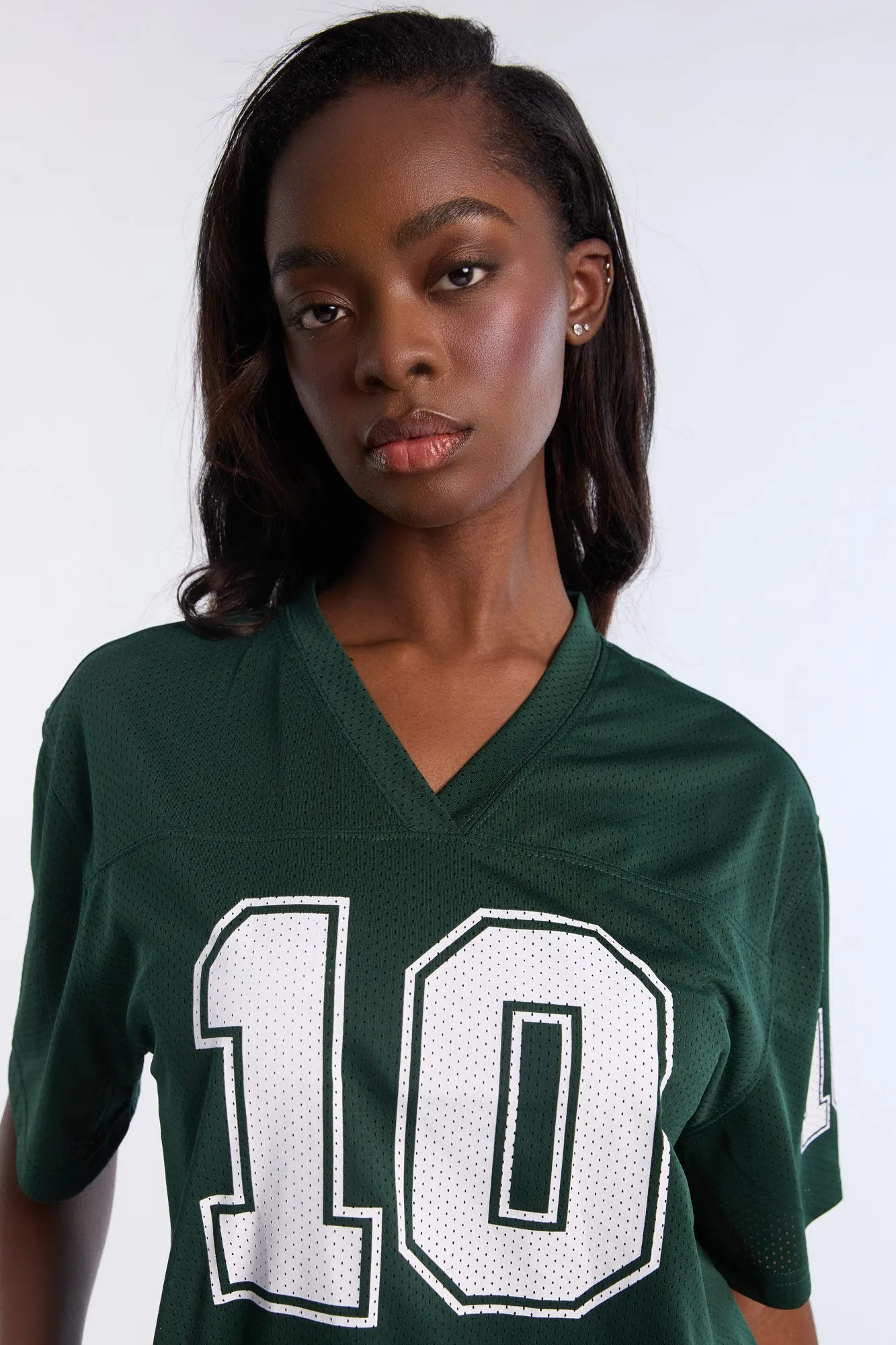 Graphic Short Sleeve V-Neck Mesh Jersey