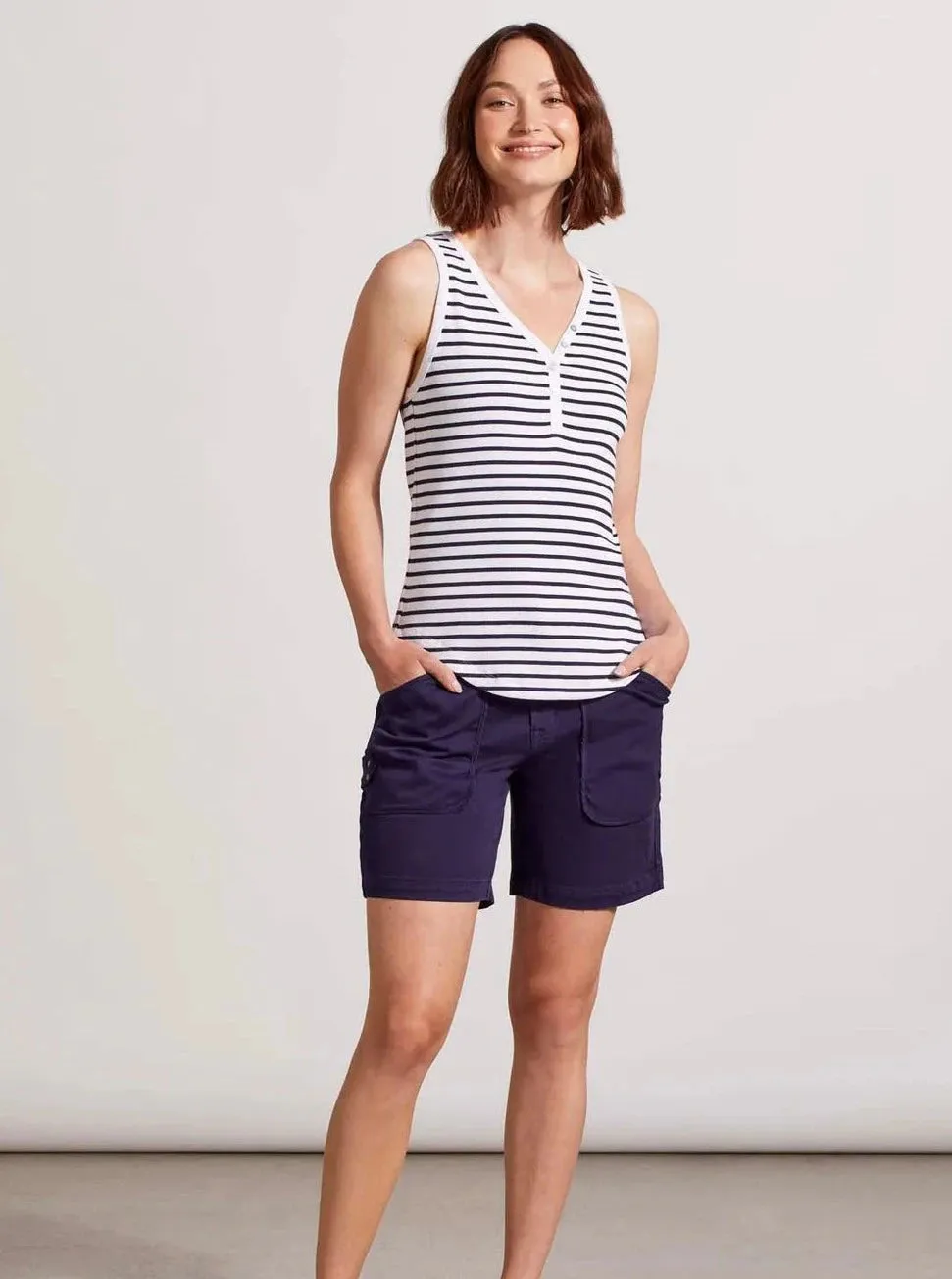 Henley Tank With Buttons [Nautical Stripe-5361O]