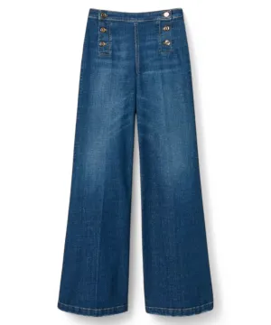 Jeans Flared Twinset con Bottoni Décor