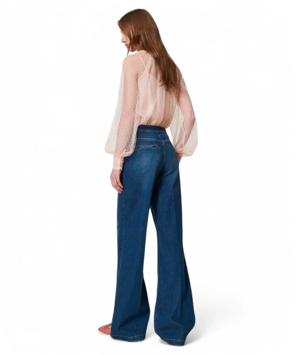 Jeans Flared Twinset con Bottoni Décor