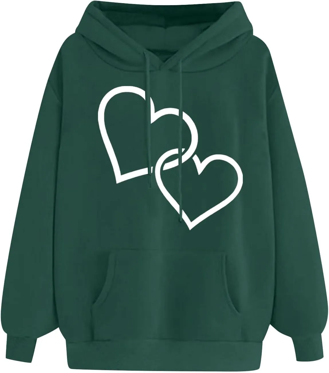 maisdgop Heart Hoodies Women Graphic Sweatshirts Long Sleeve Pullover Sweater Oversized Tops Trendy Valentine's Day Outfits