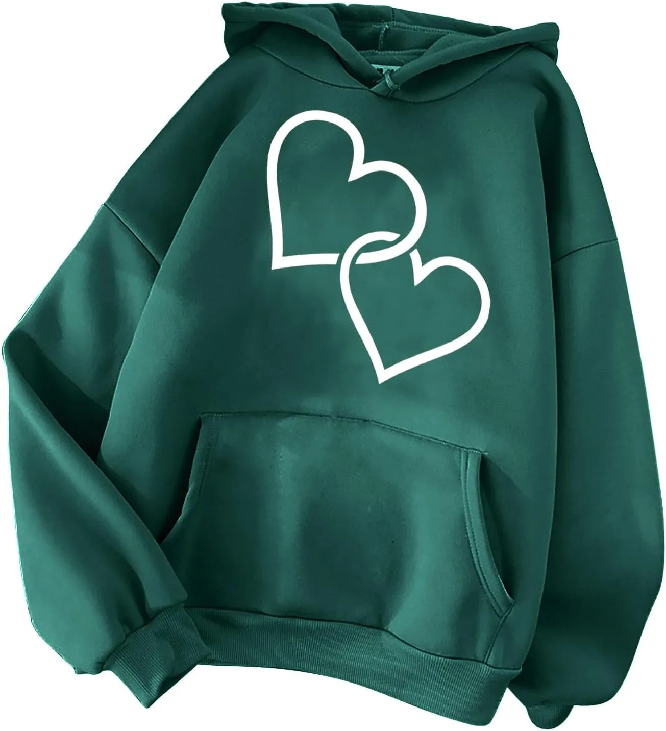 maisdgop Heart Hoodies Women Graphic Sweatshirts Long Sleeve Pullover Sweater Oversized Tops Trendy Valentine's Day Outfits