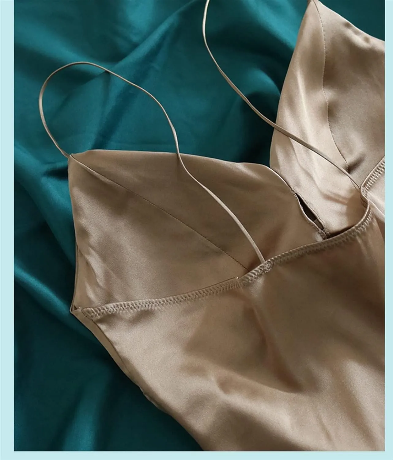 Mulberry Silk Crop Tank Tops for Women with Built in Bra Sexy Cami Bras Sling Tube Underwear Wireless (Color : Khaki, Size : M/Medium)