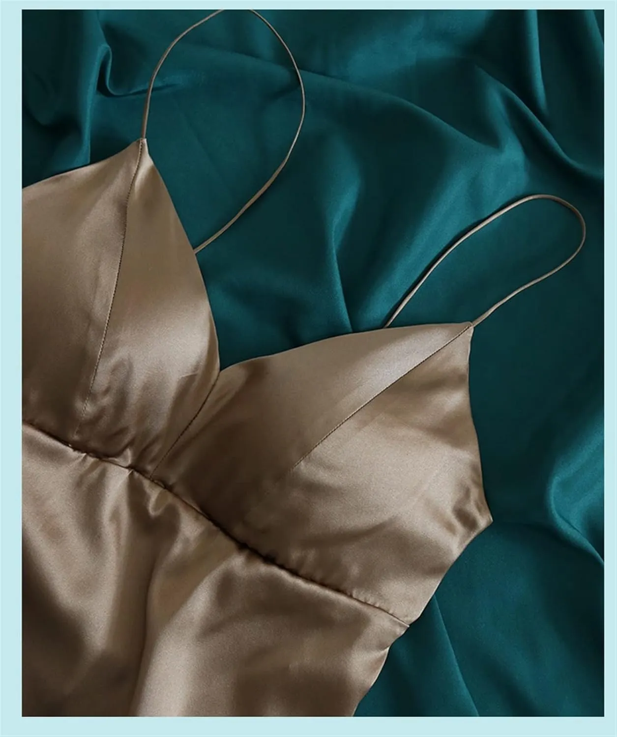 Mulberry Silk Crop Tank Tops for Women with Built in Bra Sexy Cami Bras Sling Tube Underwear Wireless (Color : Khaki, Size : M/Medium)