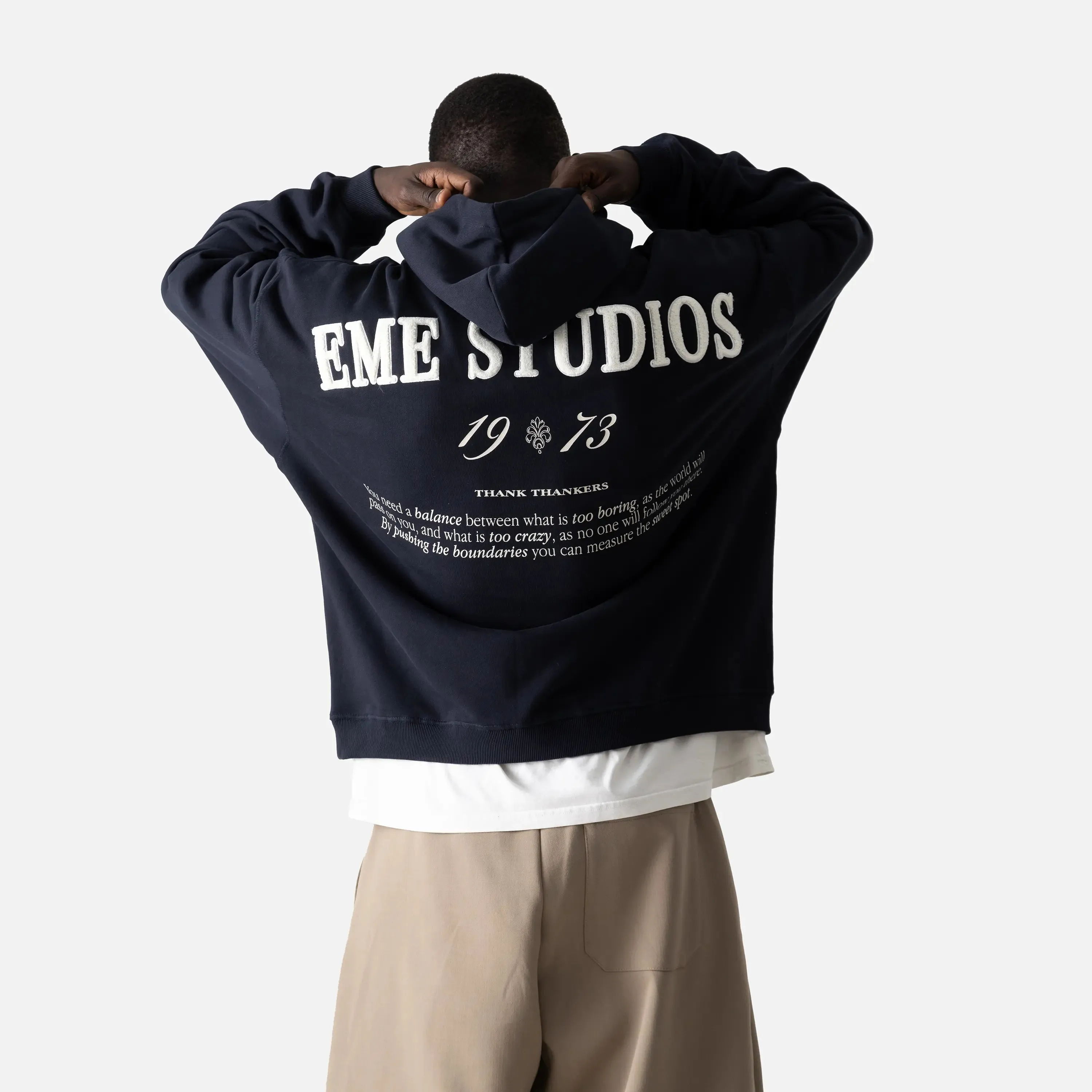 Nexus Dark Navy Oversized Hoodie