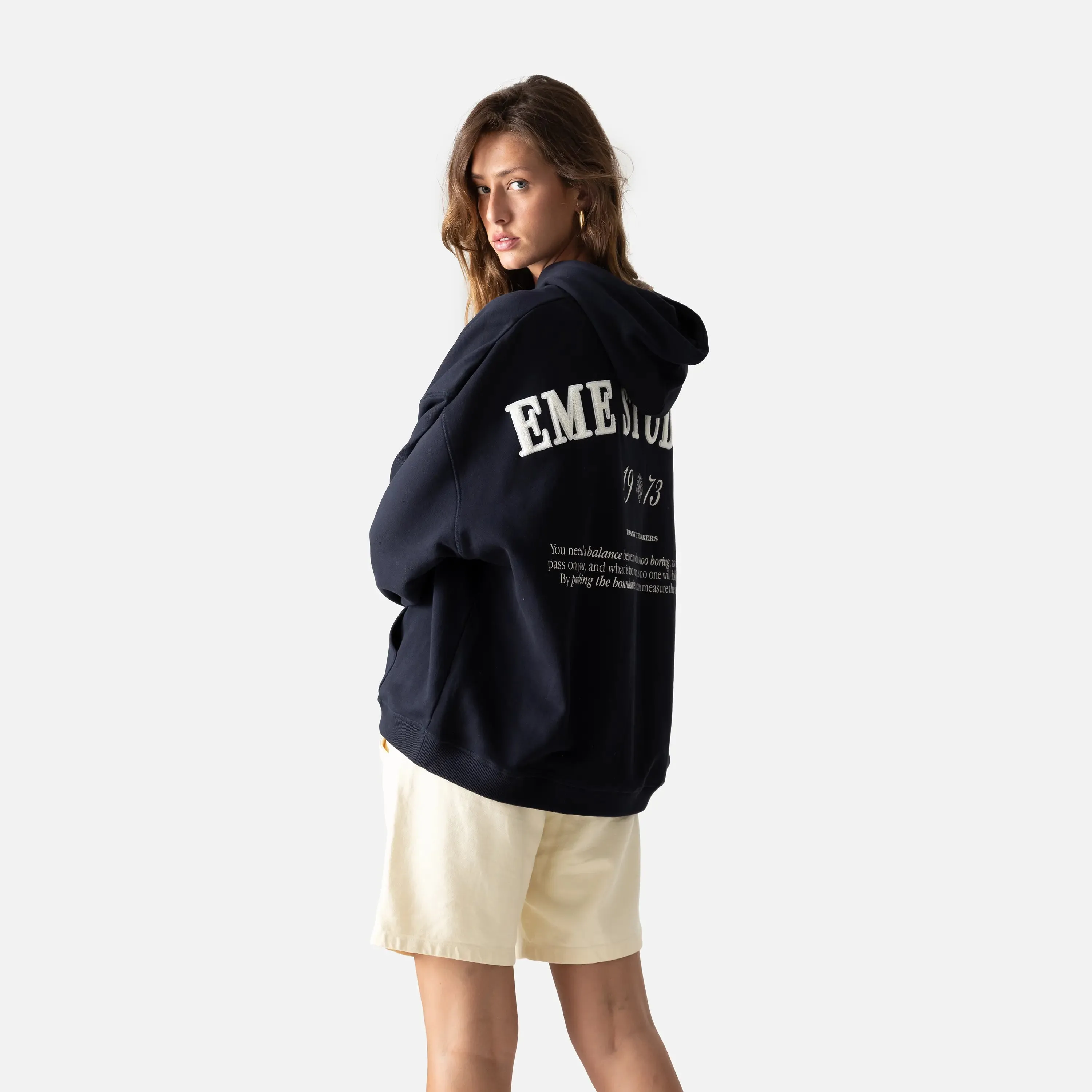 Nexus Dark Navy Oversized Hoodie