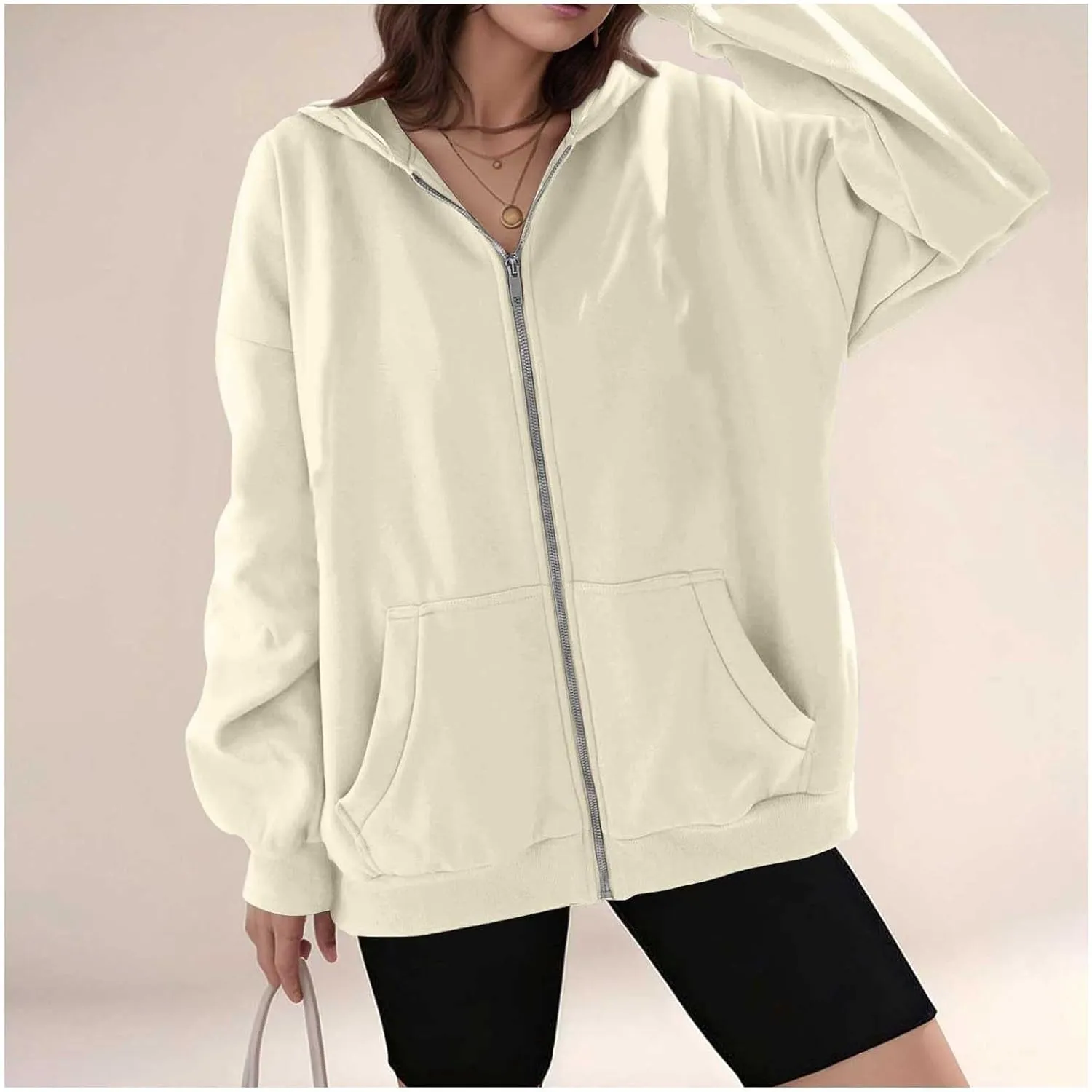 Oversized Hoodies for Women Trendy Plus Size Long Sleeve Cute Zip Up Sweatshirts Y2k Casual Fall Fashion 2024 Clothes