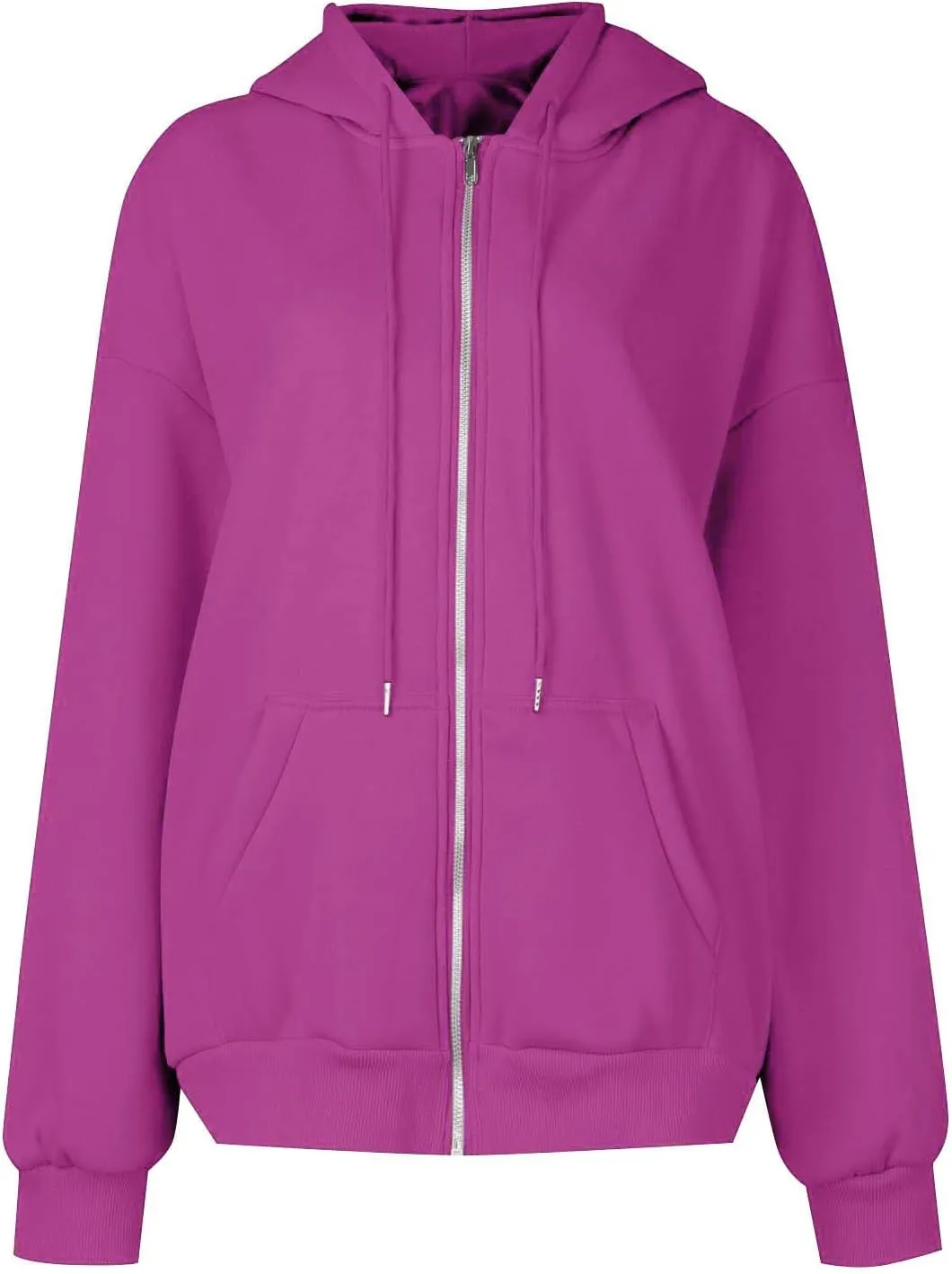 Oversized Sweatshirt for Women,Womens Casual Zip Up Hoodie Trendy Y2k Long Sleeve Jacket with Poickets