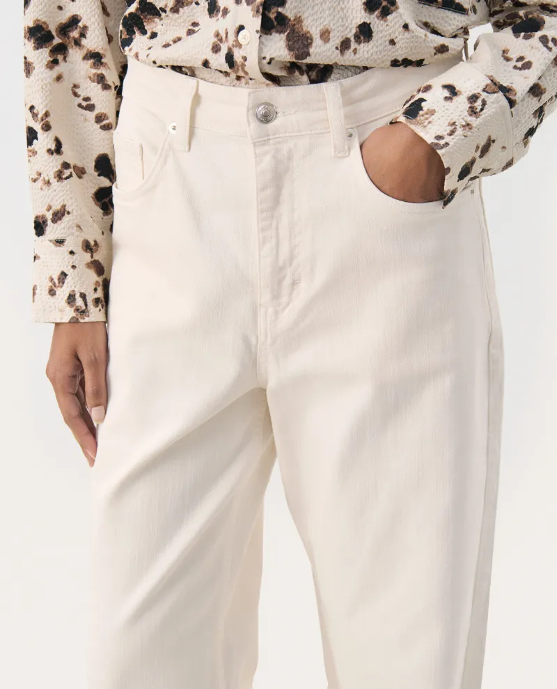 Part Two Simona Cream Wide Leg Jeans