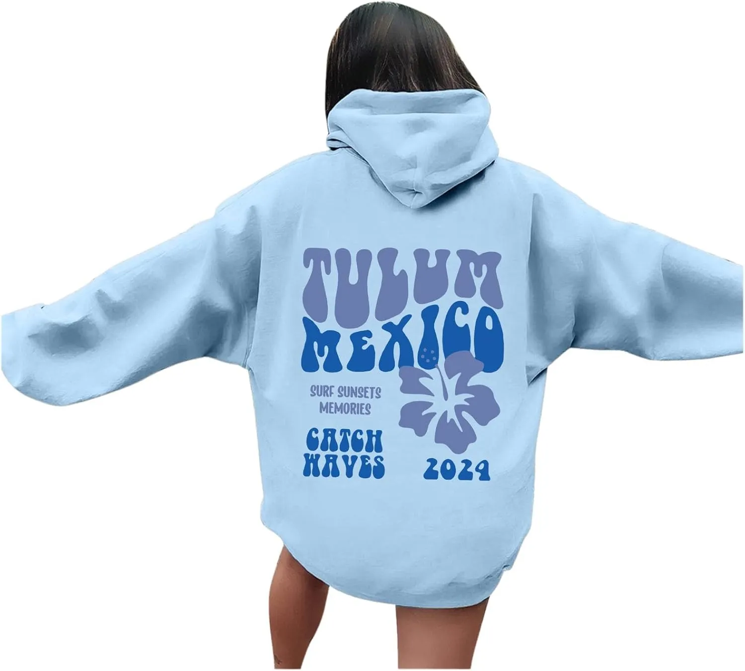 Pink Hoodie Womens Long Sleeve Sweatshirt Trendy Graphic Drawstring Pullover Fall Winter Outfits Y2K Clothes