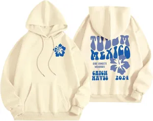 Pink Hoodie Womens Long Sleeve Sweatshirt Trendy Graphic Drawstring Pullover Fall Winter Outfits Y2K Clothes