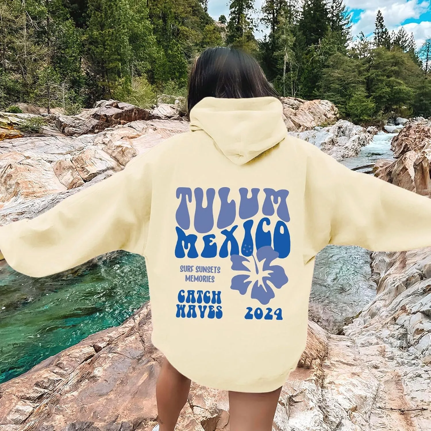 Pink Hoodie Womens Long Sleeve Sweatshirt Trendy Graphic Drawstring Pullover Fall Winter Outfits Y2K Clothes