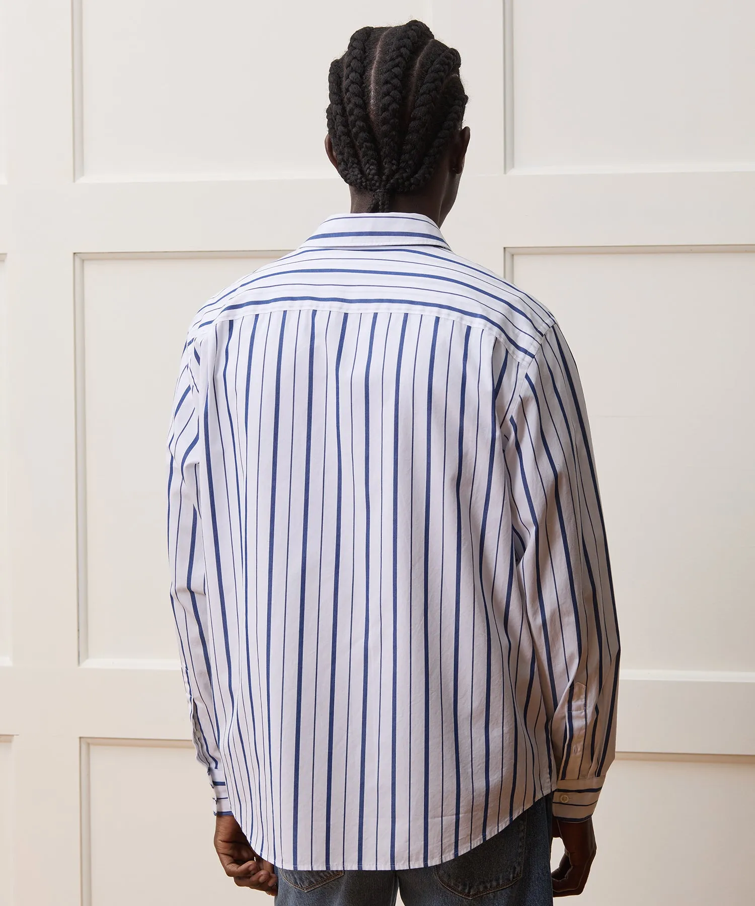 Relaxed Fit Cotton Poplin Point Collar Shirt