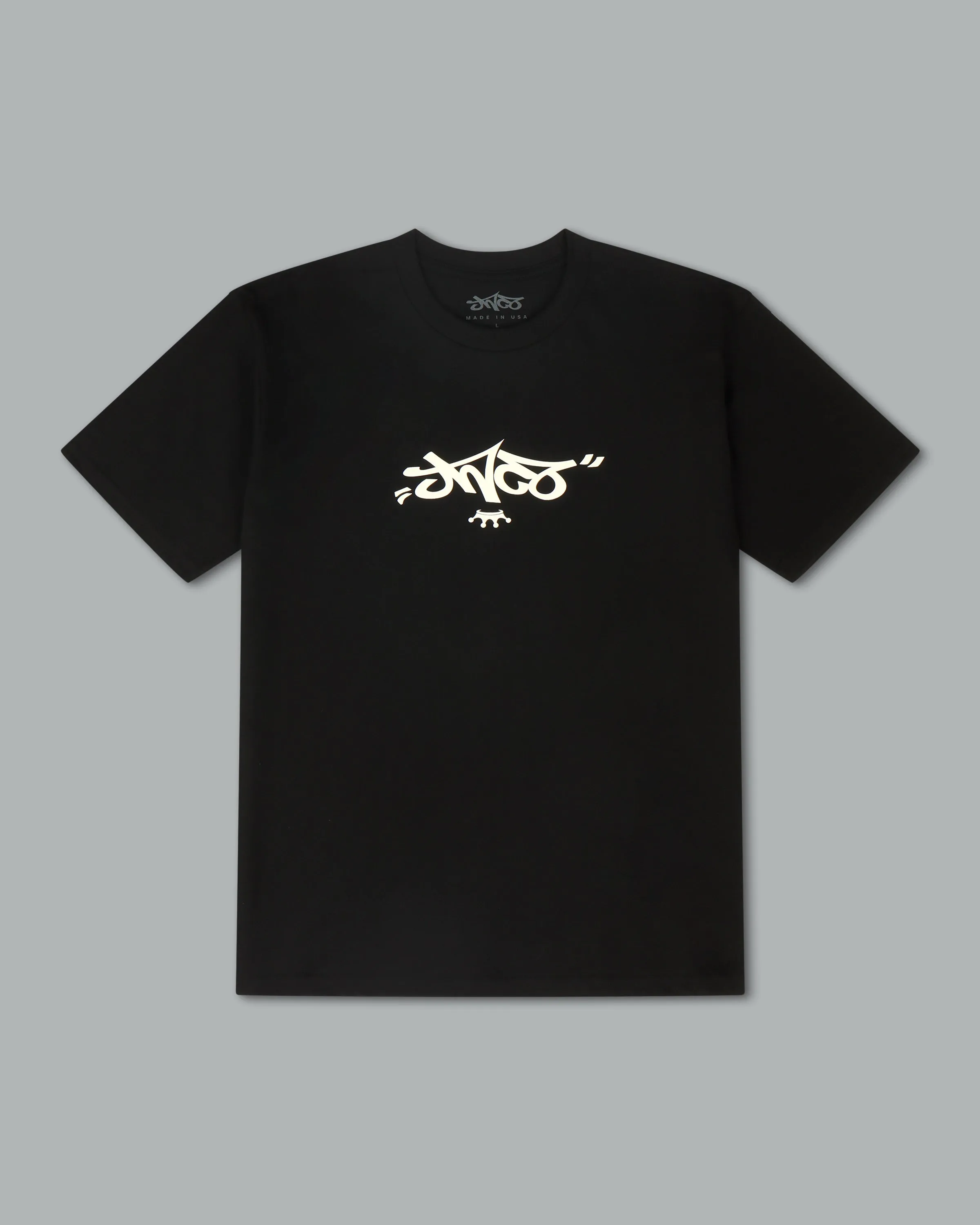 Reversed Crown Tee. Black/ Natural.