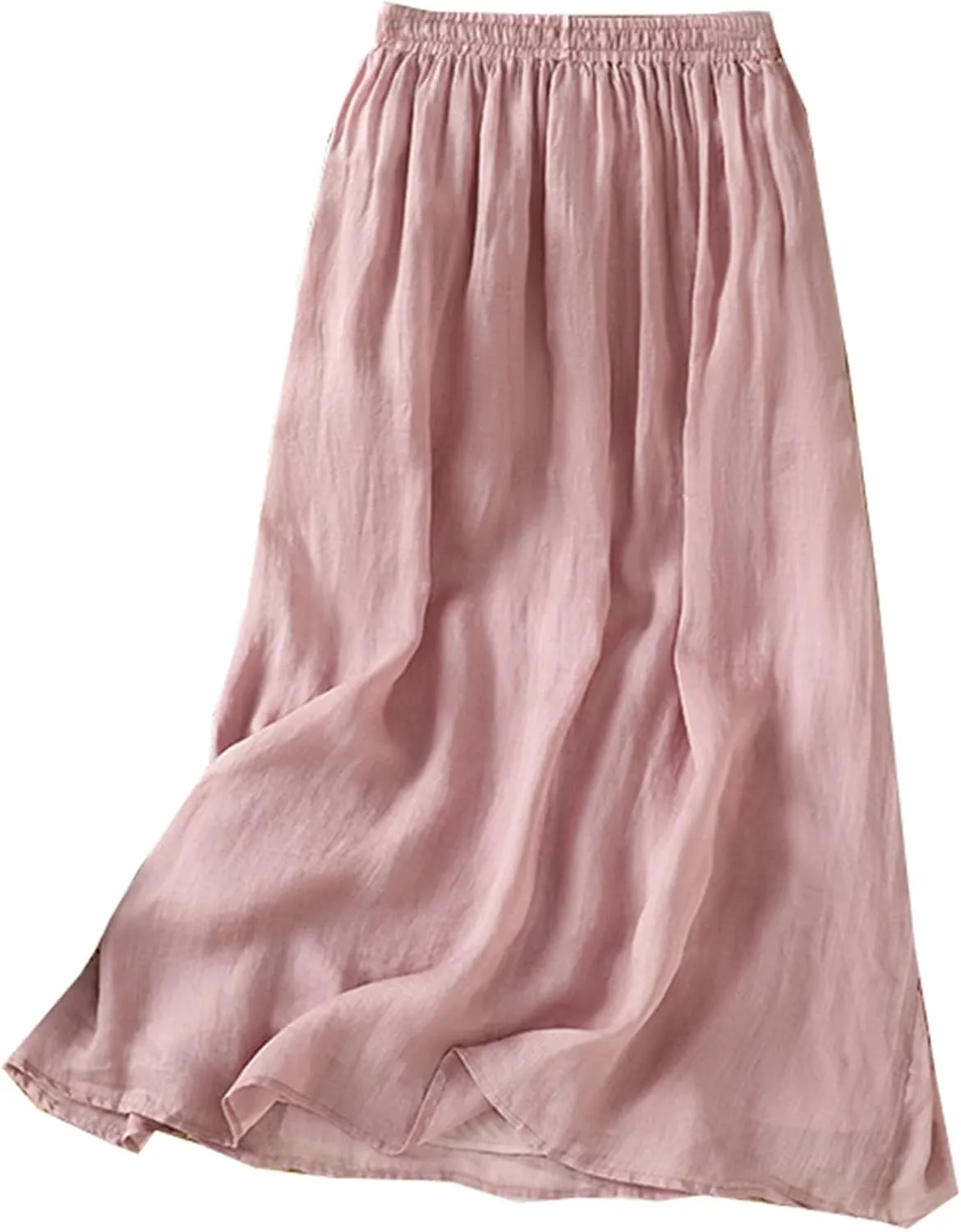 SANGTREE Womens Boho Casual Skirts Elastic High Waist Embroidery Midi Long Skirt