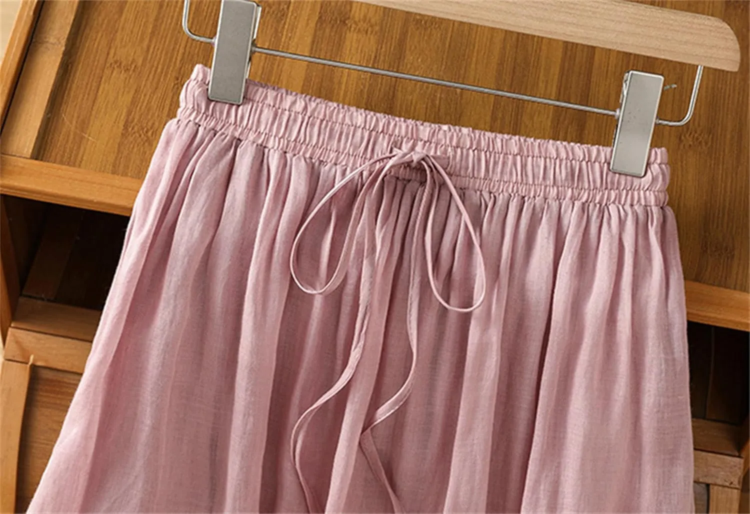 SANGTREE Womens Boho Casual Skirts Elastic High Waist Embroidery Midi Long Skirt