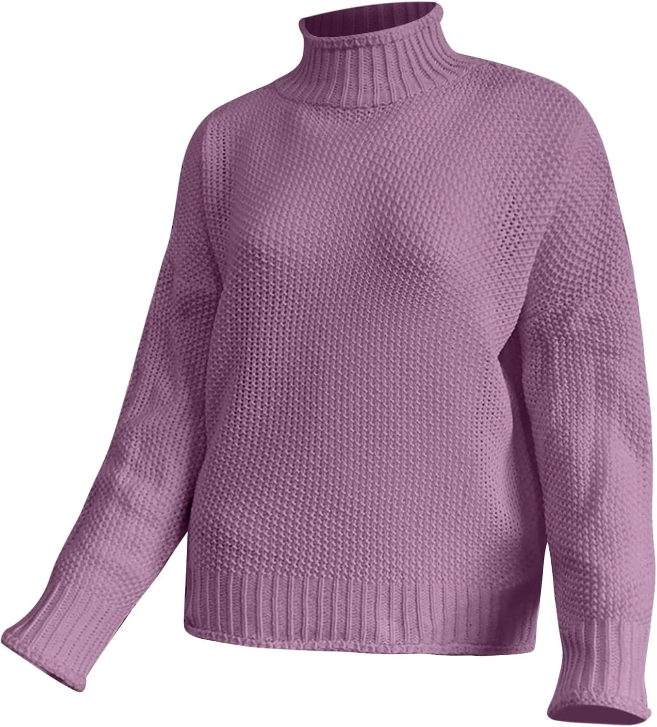 Sweaters for Women 2024 Trendy Plus Size Cable Knit Turtleneck Sweater Casual Fall Winter Long Sleeve Pullover Tops