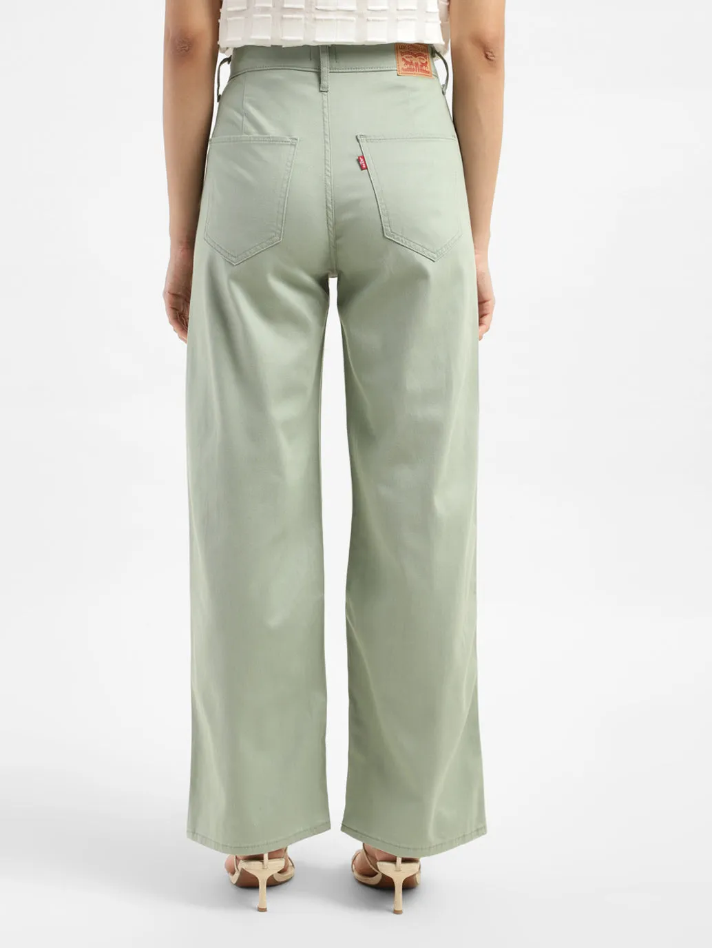 Women's Green Flared Fit High Rise Jeans