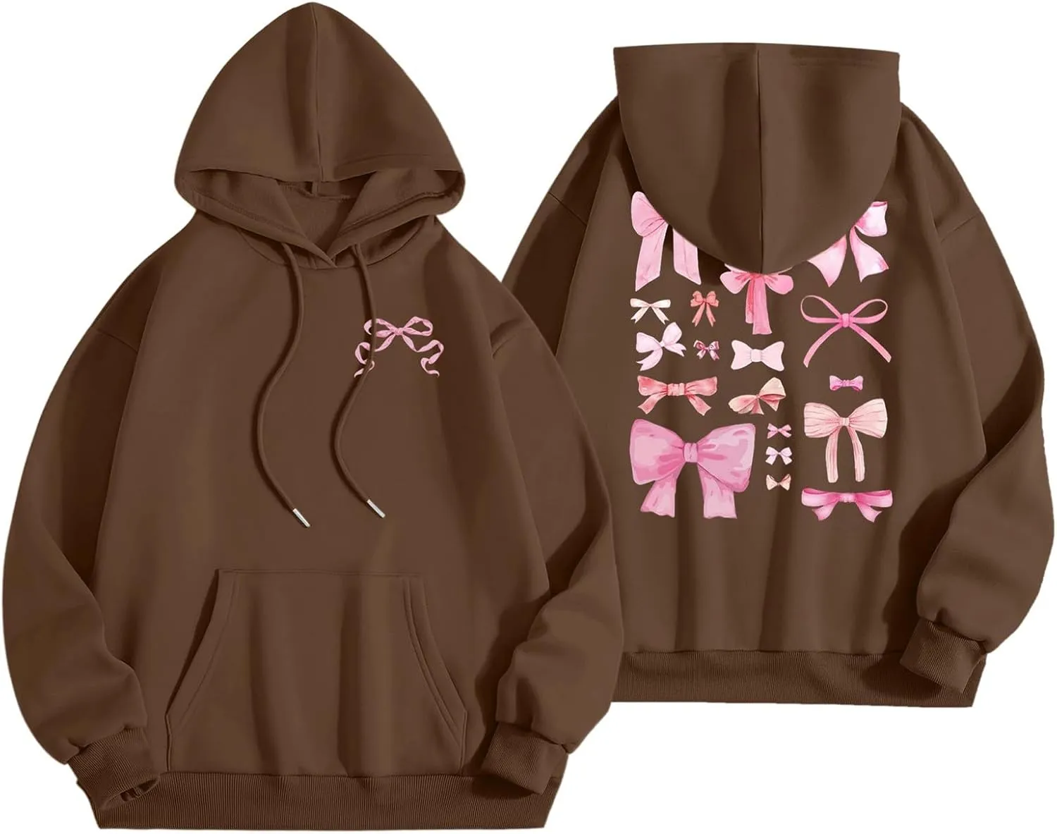 Women's Hoodies Sweatshirts Loose Casusl Drop Shoulder Cute Long Sleeve Tops Trendy Comfy Pullovers with Pocket