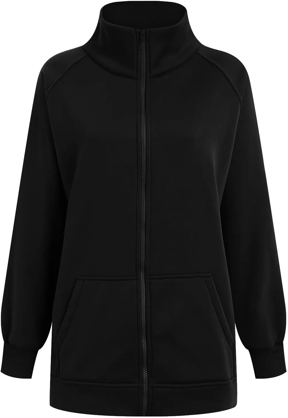 Womens Oversized Sweatshirts No Hood Long Sleeve Zipper Fleece Sweatshirt Jackets Pullovers Comfort Trendy Clothes
