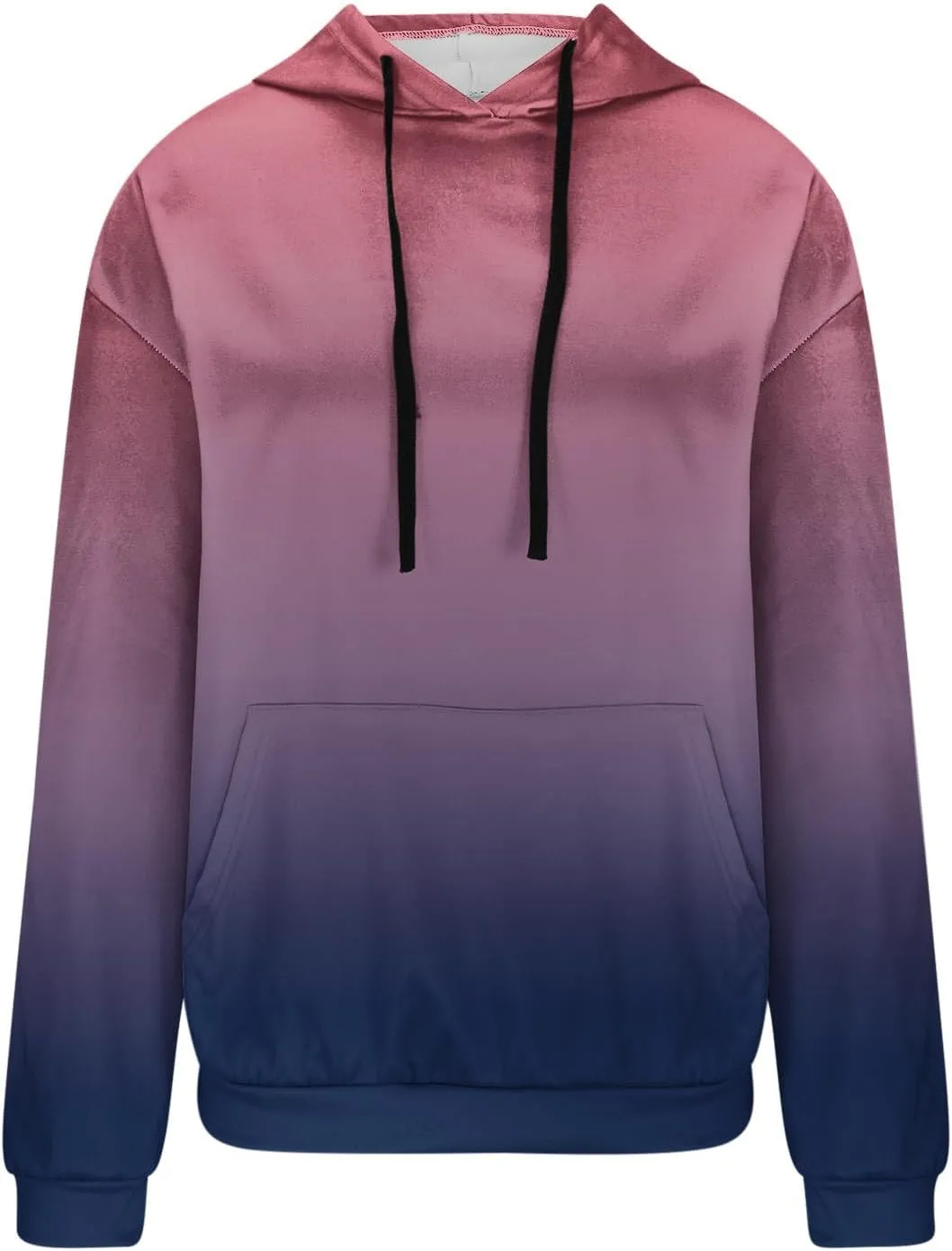 Womens Plus Size Hoodie Sweatshirt 2024 Fall Fashion Gradient Color Hooded Sweatshirt Loose Long Sleeve Pullover Tops