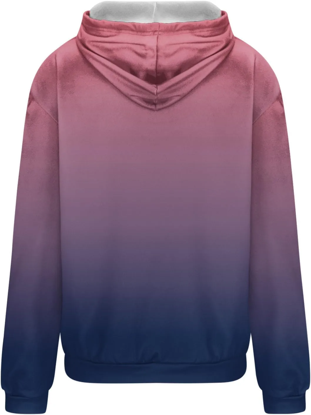 Womens Plus Size Hoodie Sweatshirt 2024 Fall Fashion Gradient Color Hooded Sweatshirt Loose Long Sleeve Pullover Tops