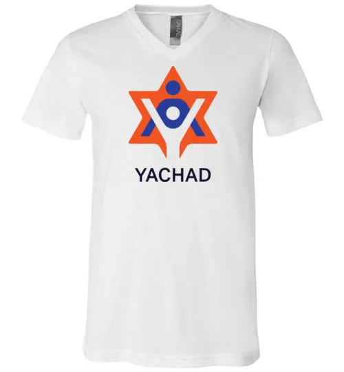 Yachad Bella Canvas Unisex V-Neck White T-Shirt